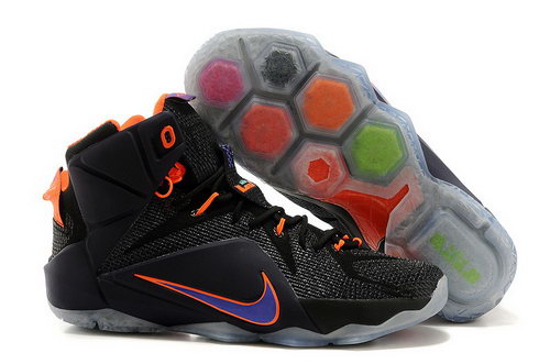 Mens Nike Lebron 12 Ps Elite Black Orange Purple Shoes Spain